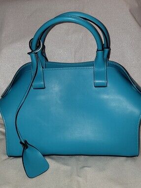 CARBOTTI Borsa Turquoise Leather Satchel  Bag